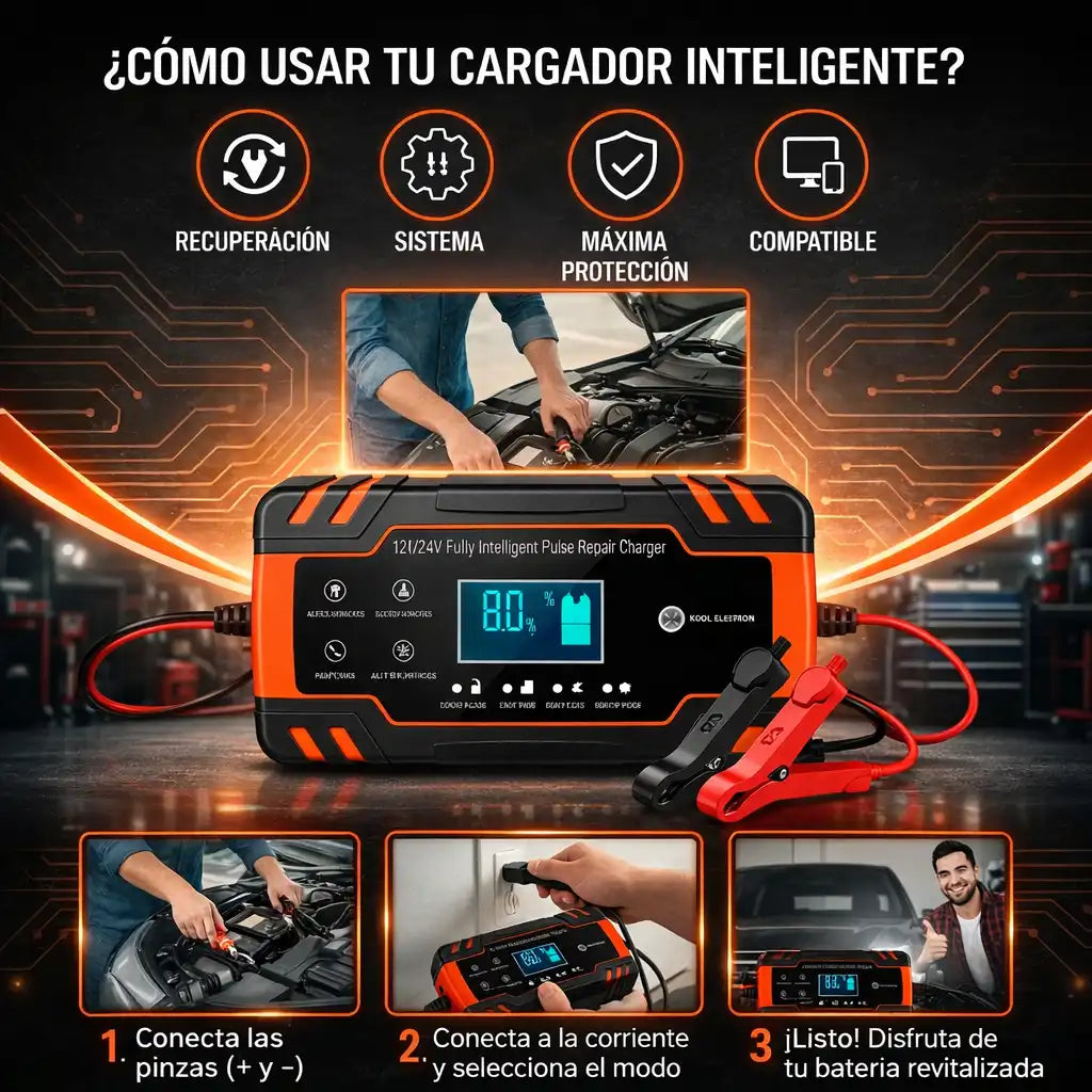 ARRANCAPRO-CARGADOR REPARADOR DE BATERIAS PARA AUTO