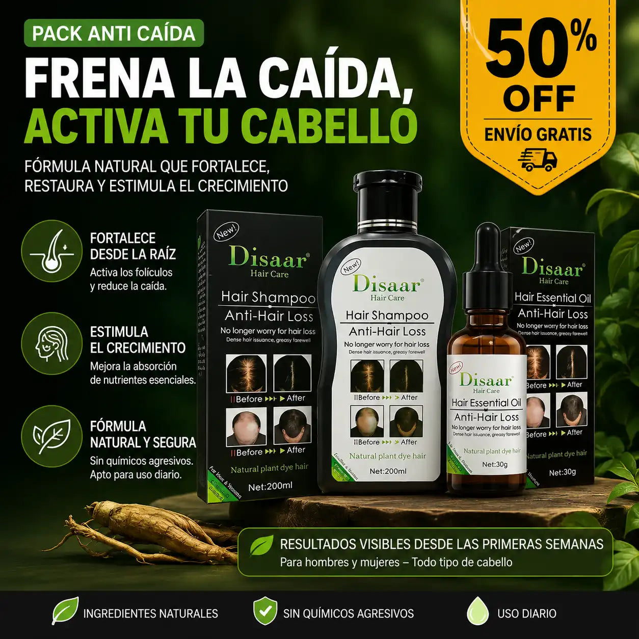 Pack Shampoo Y Serum Anticaida Disaar