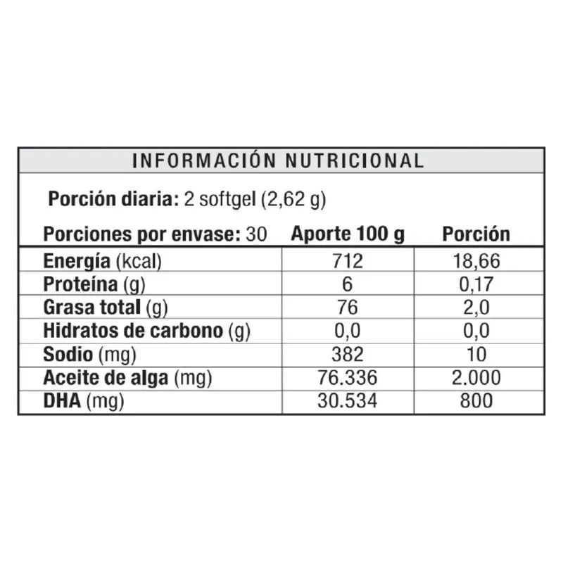 Om3ga Power - Omega 3 de algas DHA 800