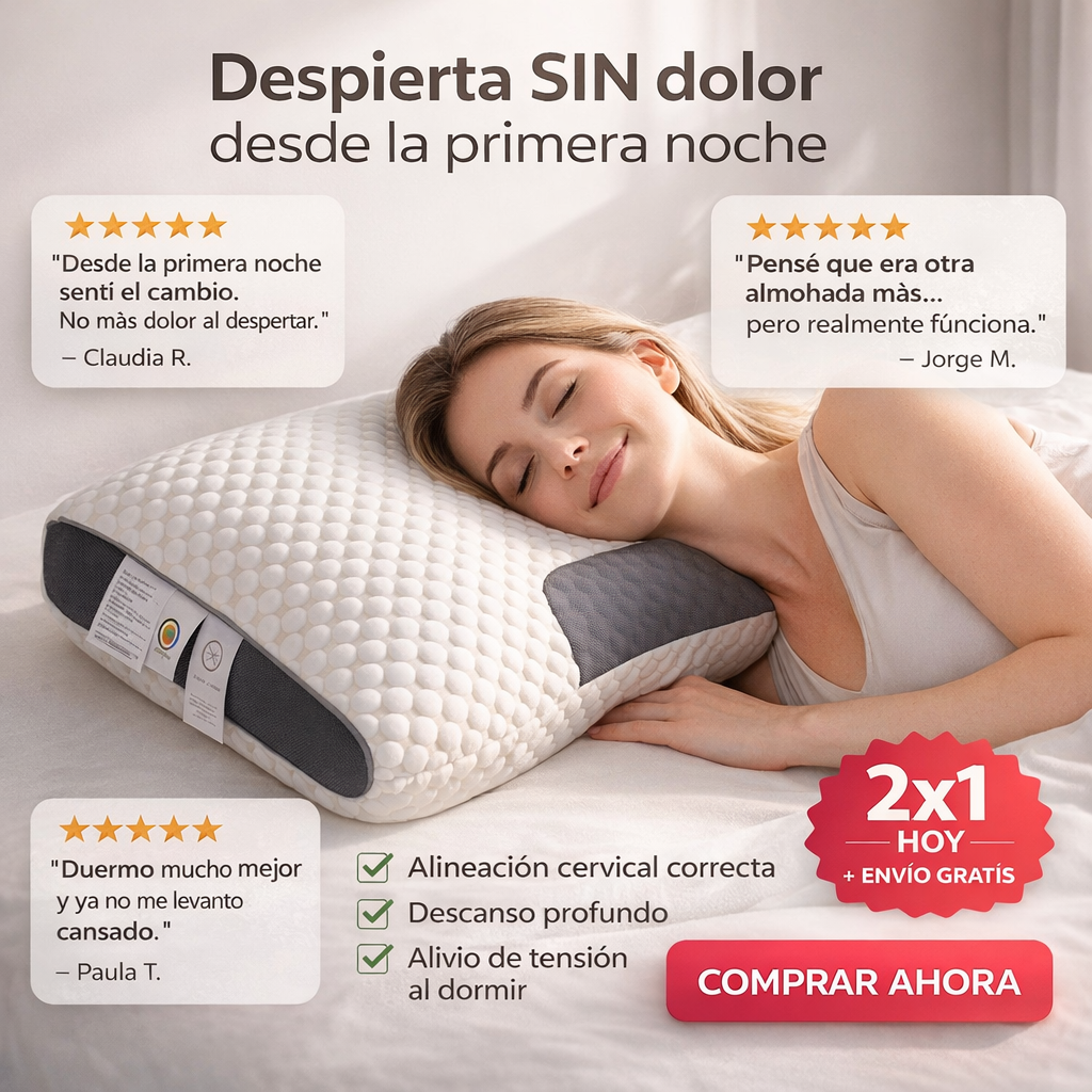 Almohada Cervical Ergonómica - Solo Por hoy Lleva 2X1