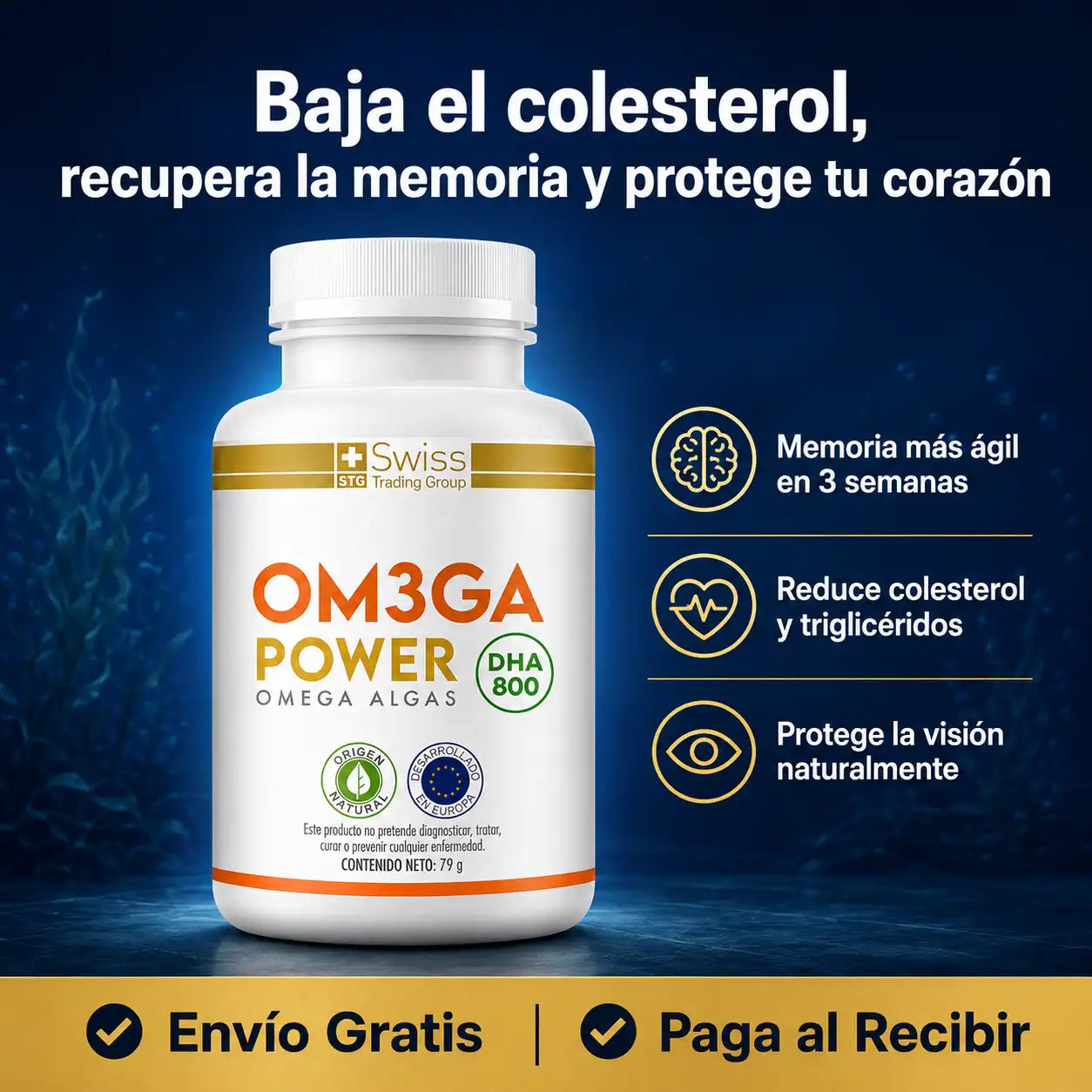 Om3ga Power - Omega 3 de algas DHA 800