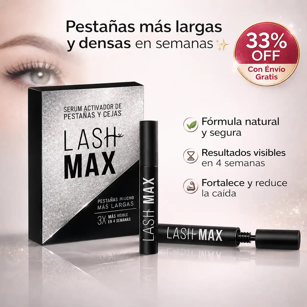 LashMax Serum Crecimiento Pestañas Cejas
