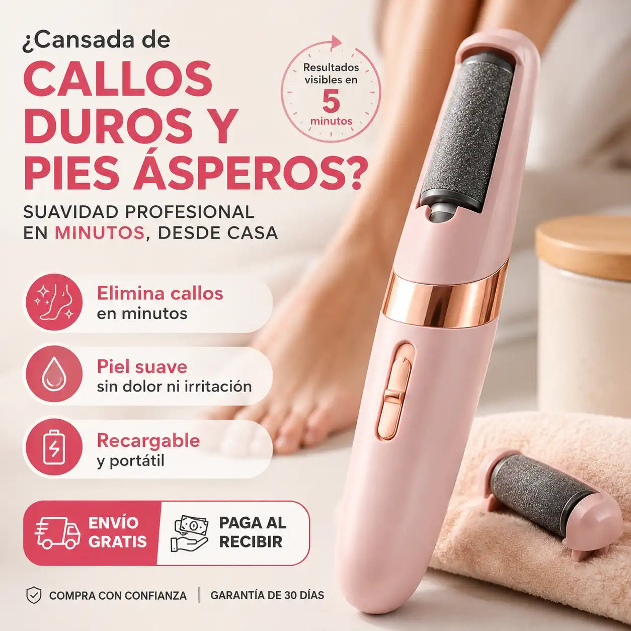 Removedor eléctrico - Elimina Callos Duros en 5 Minutos