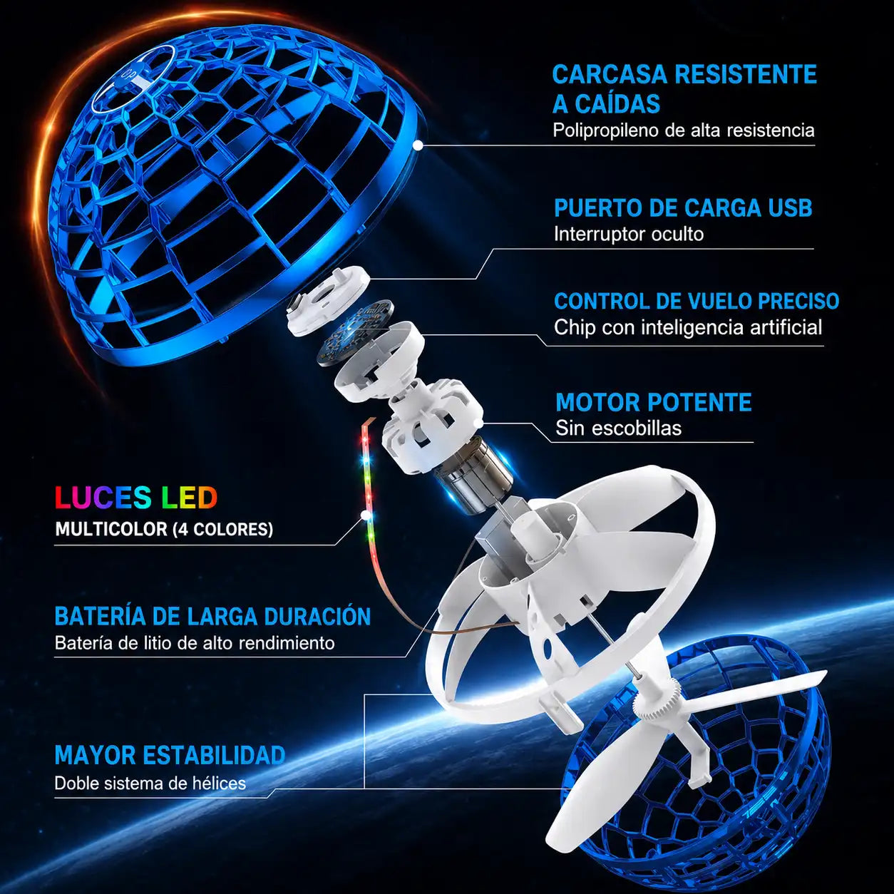 Pelota Voladora LED Flynova