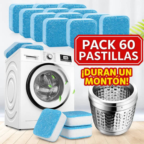 Pastillas Limpiadoras de Lavadora Pack 60 Unid-Elimina Olores y Suciedad Oculta
