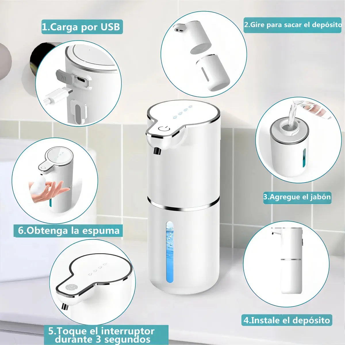 Dispensador Automático De Jabón al instante. Sin tocar nada.