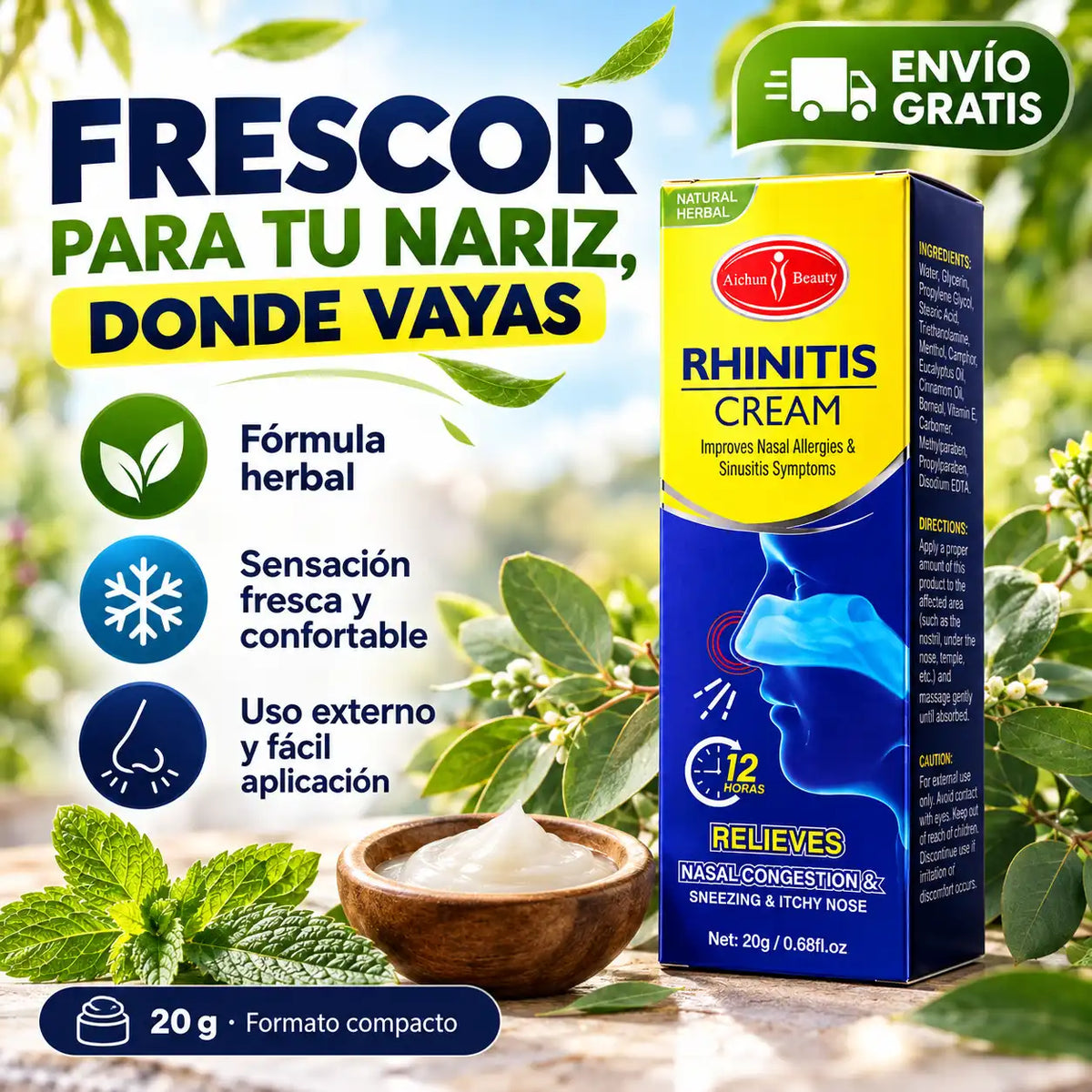 Crema Nasal Herbal Rhinitis Cream 20g